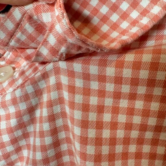 Porter & Ash Mens X-Large Lt Orange Gingham LS Button Up Shirt - Picture 8 of 14
